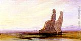 The Plain Of Thebes With Two Colossi by Edward Lear